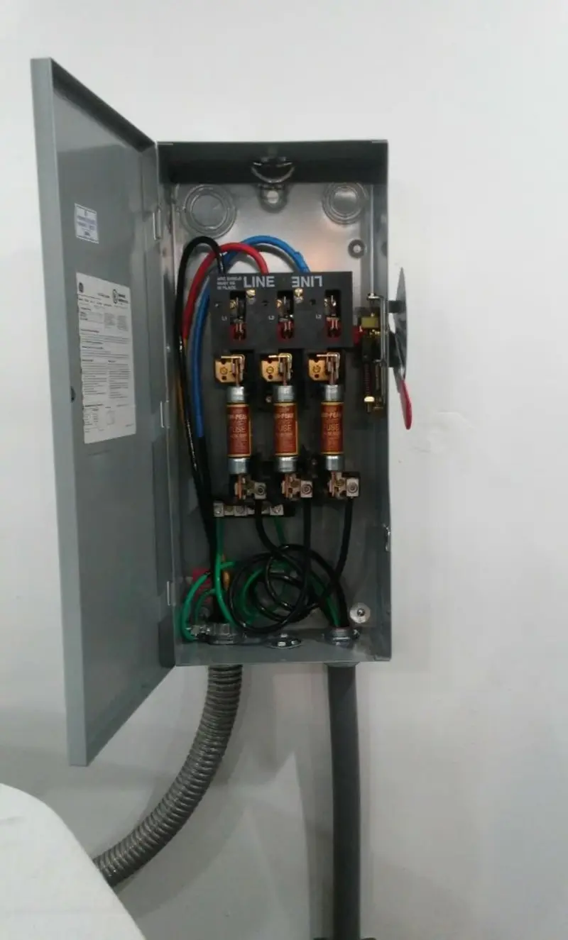 Three-phase disconnect switch installed for Electrical Wiring & Rewiring in El Dorado Hills